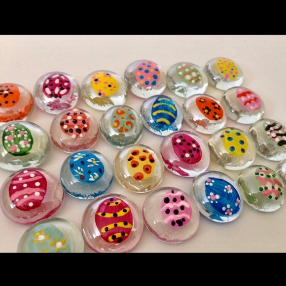 Easter Eggs Hand Painted Glass Gems Party Egg Hunt - Picture 3 of 3